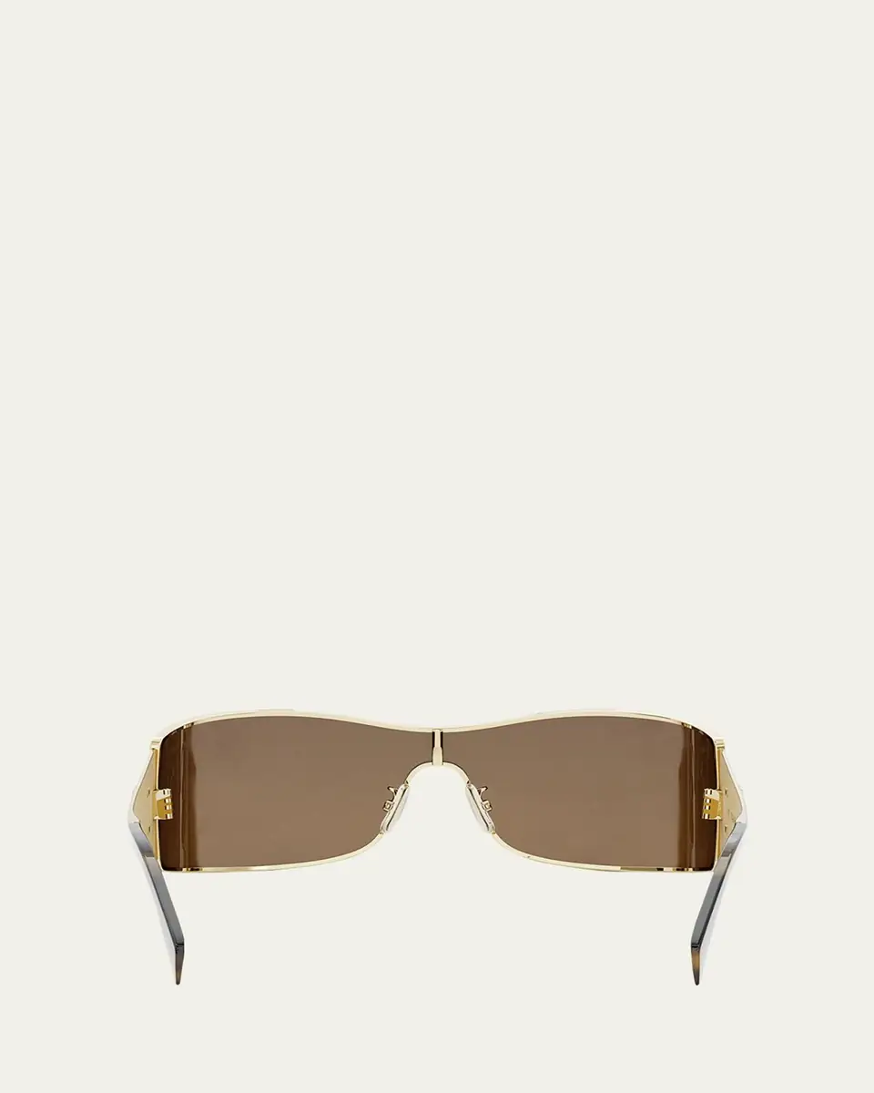 Celine Maxi Triomphe Metal Rectangular Shield Sunglasses | Thumbnail 5 Celine Maxi Triomphe Metal Rectangular Shield Sunglasses | Thumbnail 5