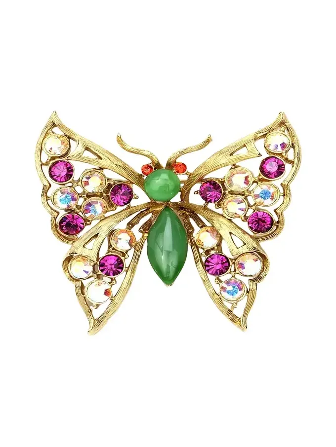Crystal Butterfly Brooch