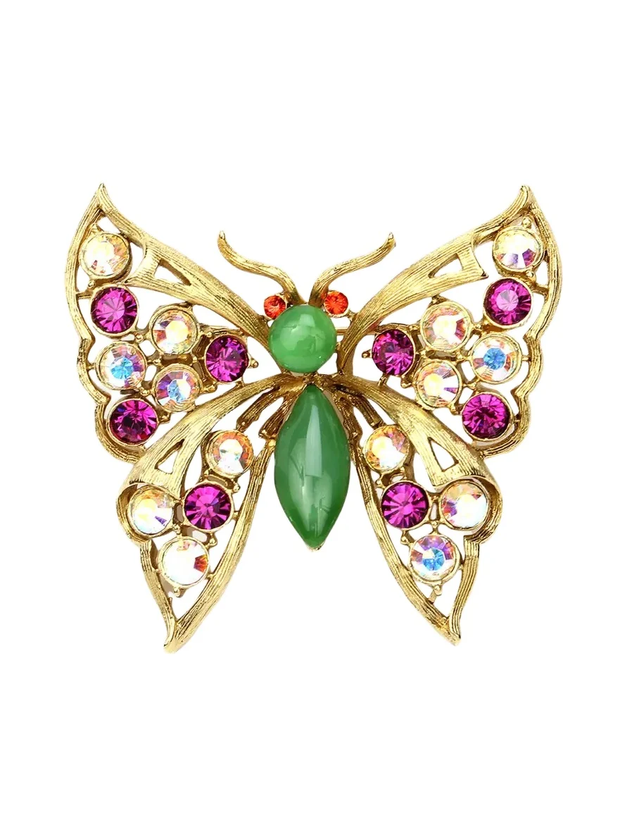 Crystal Butterfly Brooch