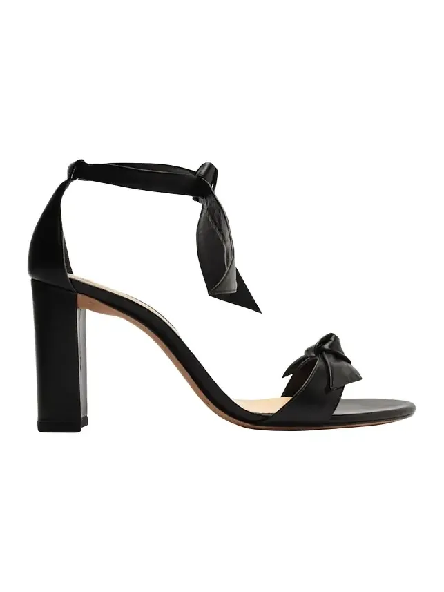 Clarita Leather Bow Ankle-Strap Sandals