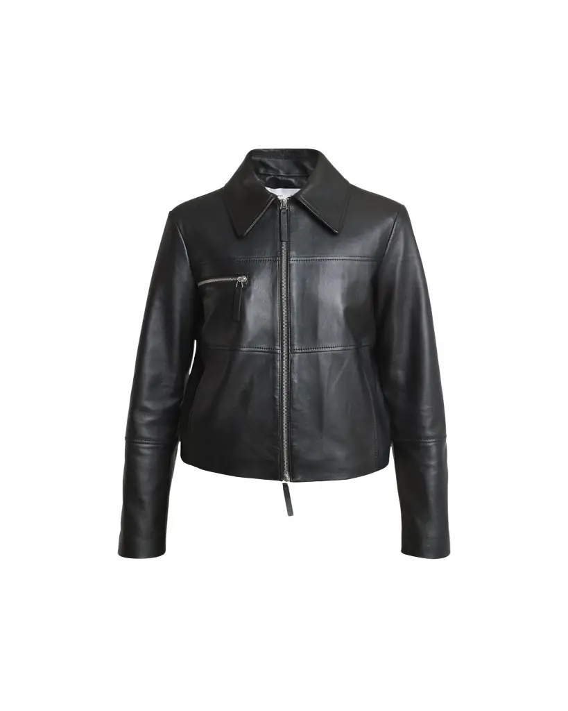 Proenza Schouler White Label Annabel Zip-Front Leather Jacket | Image 1 Proenza Schouler White Label Annabel Zip-Front Leather Jacket | Image 1