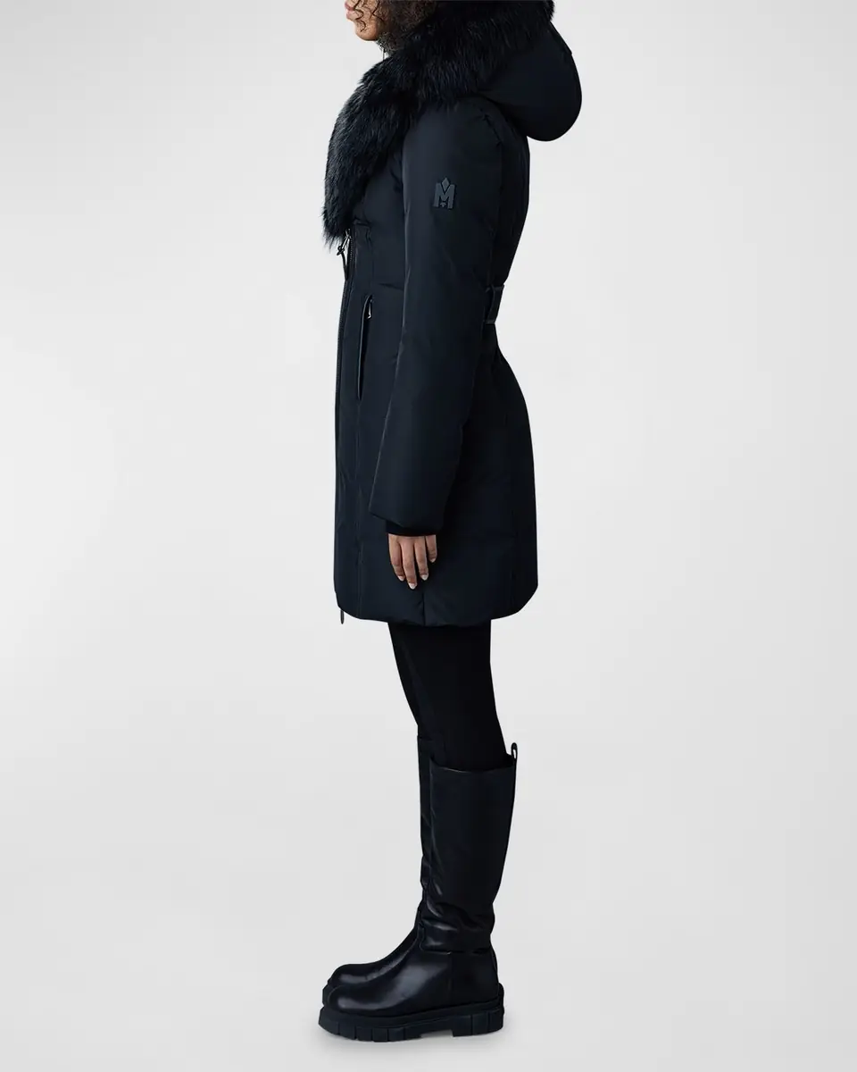 Mackage Kay Layered Parka Coat w/ Shearling Trim | Thumbnail 4 Mackage Kay Layered Parka Coat w/ Shearling Trim | Thumbnail 4