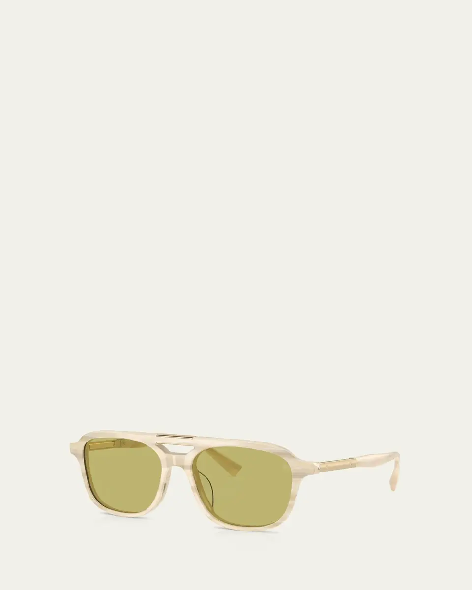 Brunello Cucinelli Polarized Acetate Aviator Sunglasses | Thumbnail 2 Brunello Cucinelli Polarized Acetate Aviator Sunglasses | Thumbnail 2