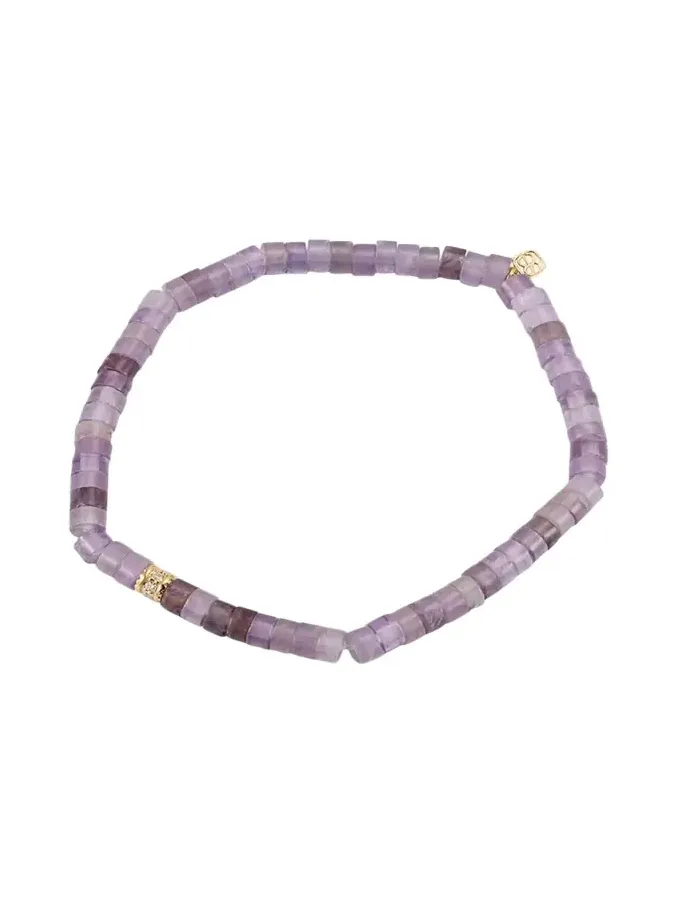 Sydney Evan Scallop Edge Pave Rondelle Bead Bracelet