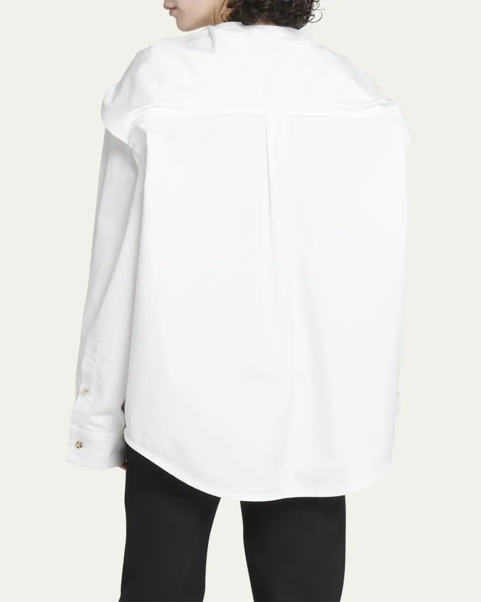 Bottega Veneta Knotted Compact Cotton Canvas Button Down Shirt | Thumbnail 3 Bottega Veneta Knotted Compact Cotton Canvas Button Down Shirt | Thumbnail 3