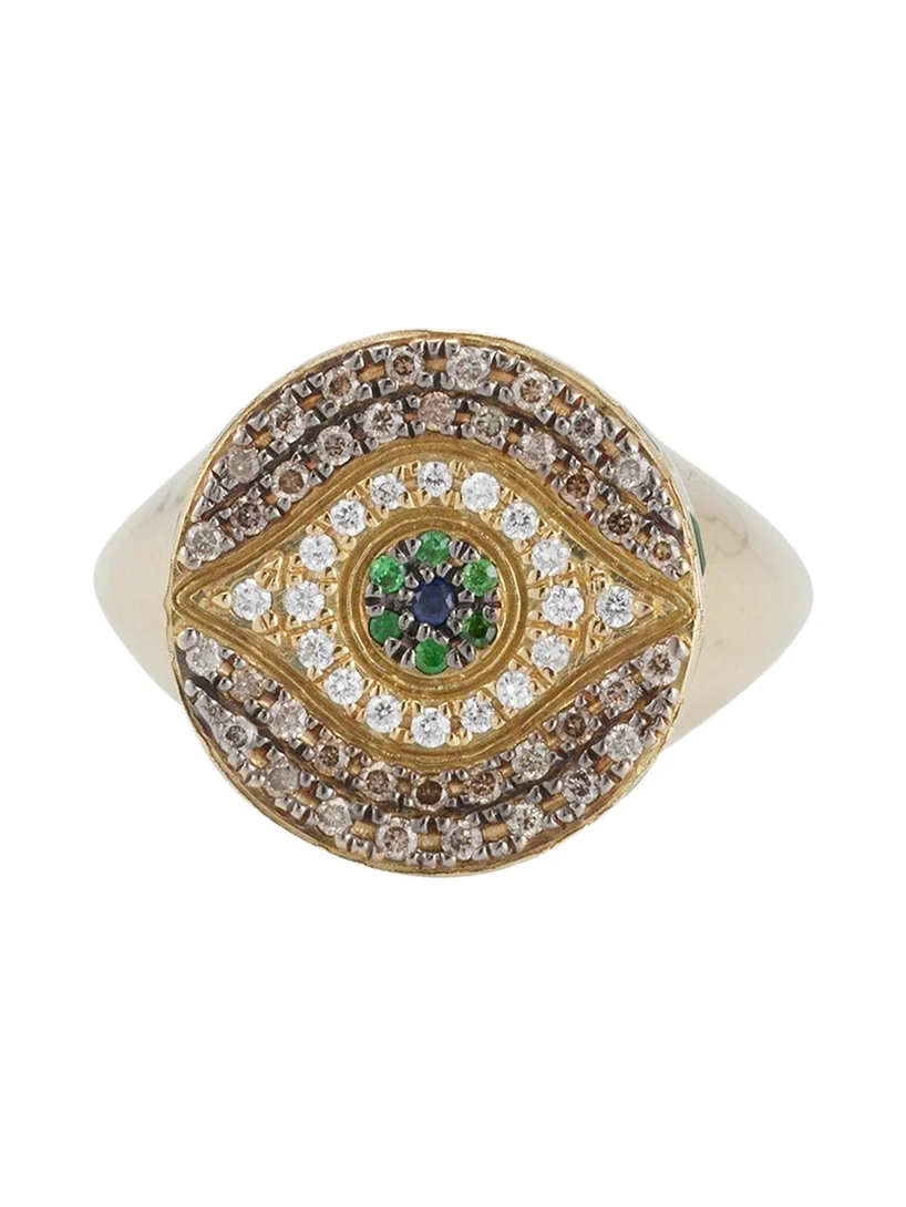 18K Gold Dawn Multi-Stone Chevalier Ring 18K Gold Dawn Multi-Stone Chevalier Ring