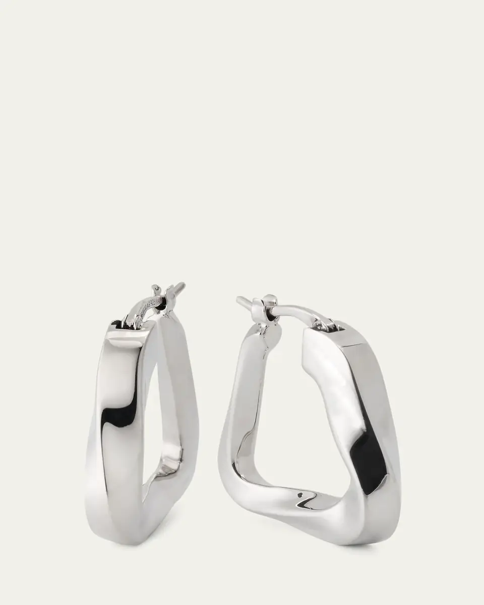 Bottega Veneta Small Twist Triangle Hoop Earrings | Thumbnail 3