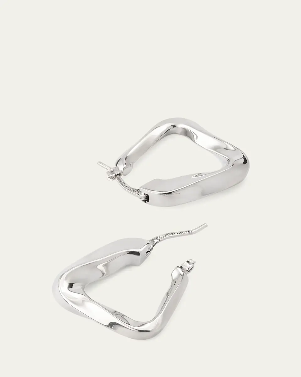 Bottega Veneta Small Twist Triangle Hoop Earrings | Thumbnail 4