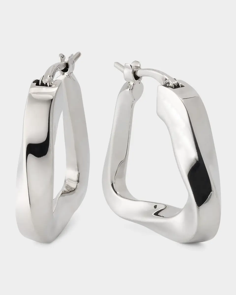 Bottega Veneta Small Twist Triangle Hoop Earrings | Thumbnail 6