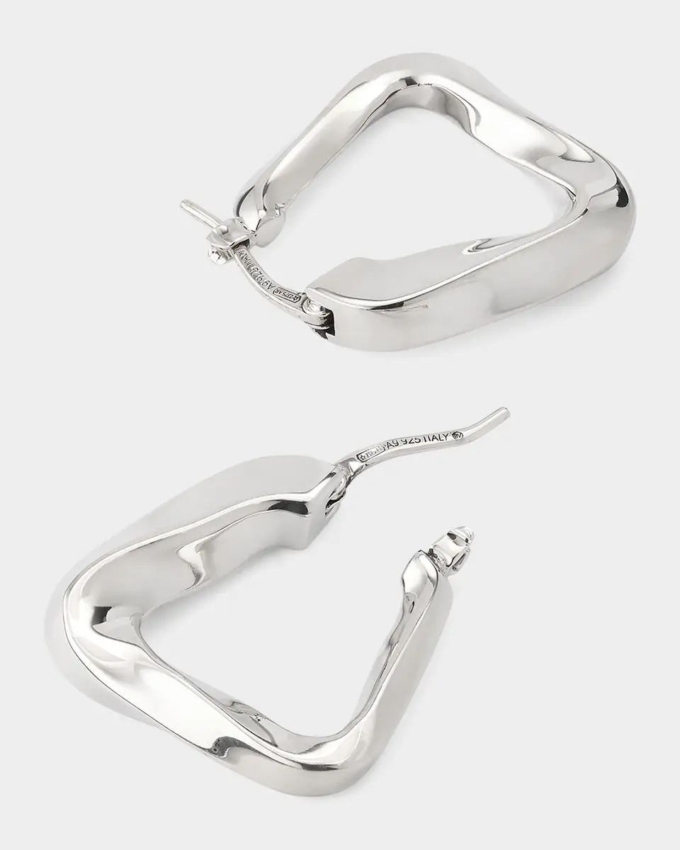 Bottega Veneta Small Twist Triangle Hoop Earrings | Thumbnail 7