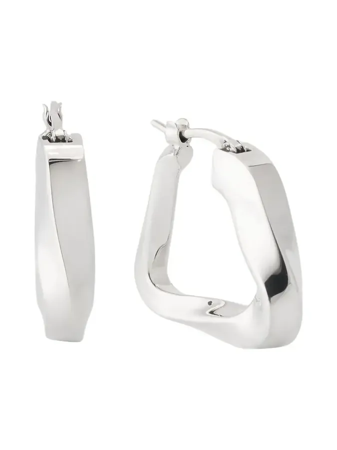 Small Twist Triangle Hoop Earrings