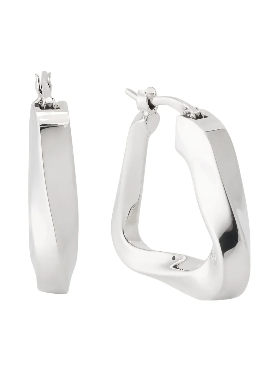 Bottega Veneta Small Twist Triangle Hoop Earrings