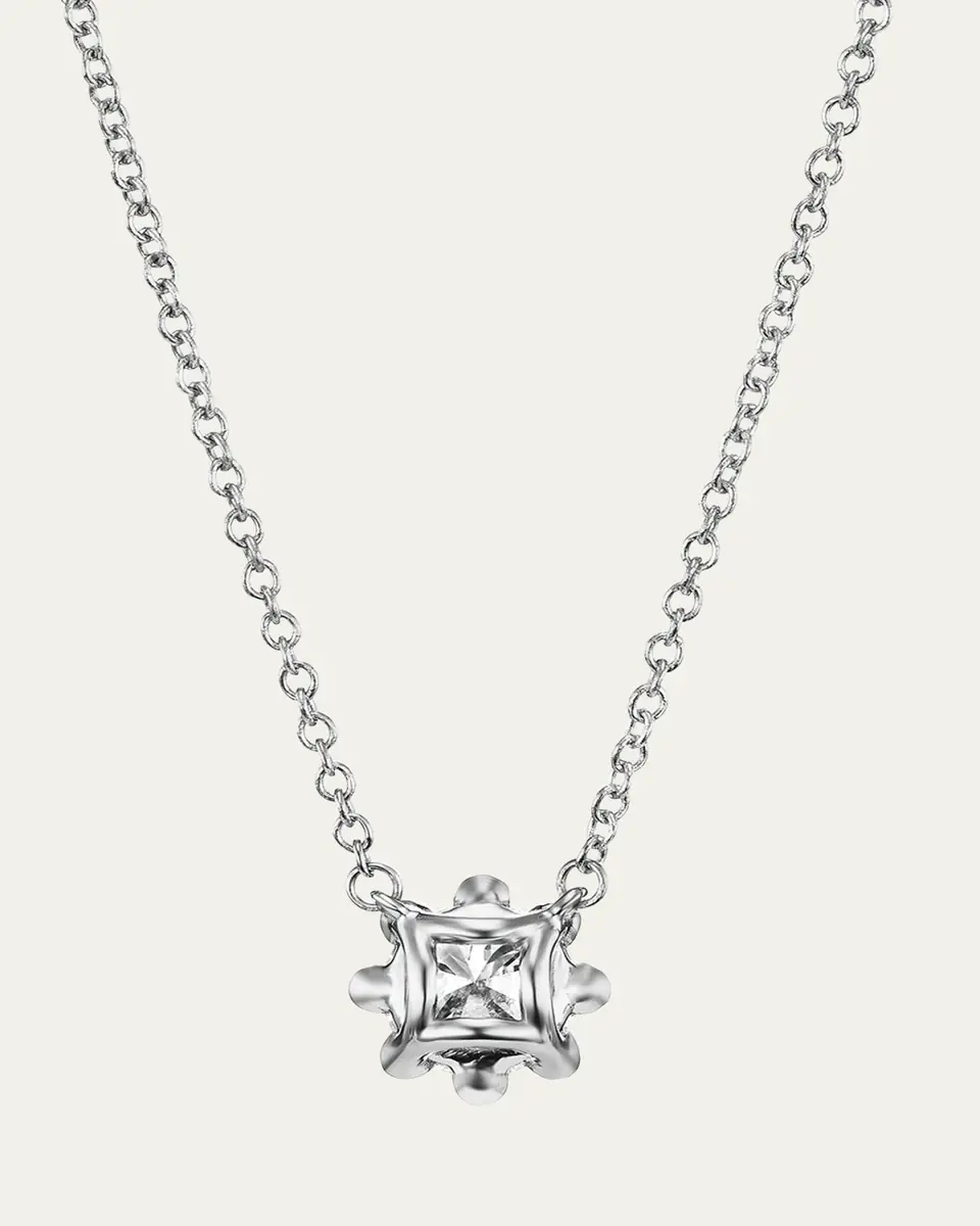 Oscar Massin Beaded 18K Recycled White Gold and Lab Grown Diamond Medium Pendant Necklace | Thumbnail 2 Oscar Massin Beaded 18K Recycled White Gold and Lab Grown Diamond Medium Pendant Necklace | Thumbnail 2