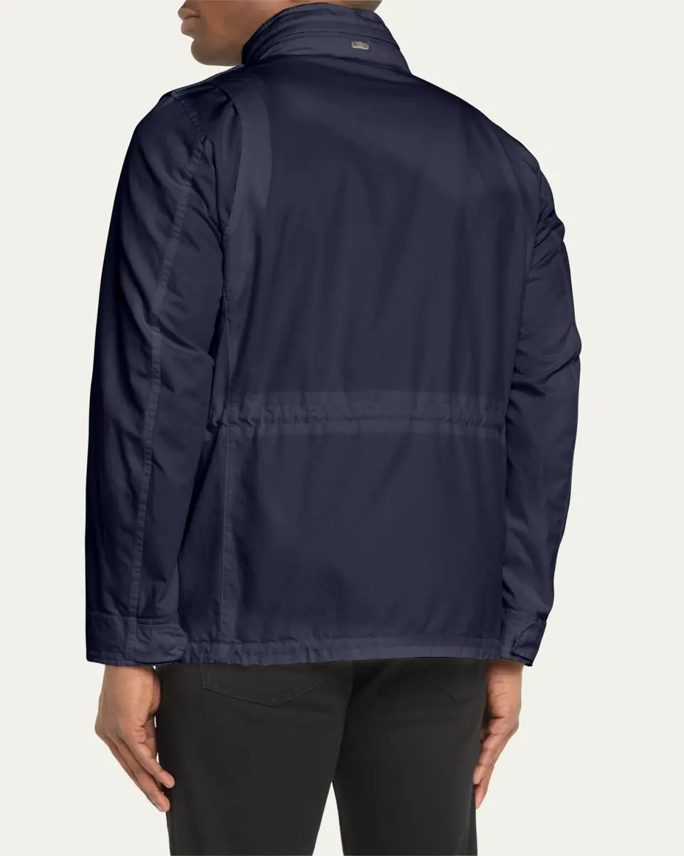 HERNO Men's Cotton Concealed-Zip Safari Jacket | Thumbnail 3 HERNO Men's Cotton Concealed-Zip Safari Jacket | Thumbnail 3