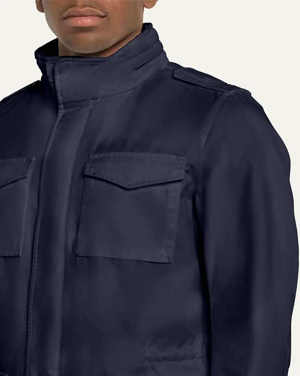 HERNO Men's Cotton Concealed-Zip Safari Jacket | Thumbnail 5 HERNO Men's Cotton Concealed-Zip Safari Jacket | Thumbnail 5