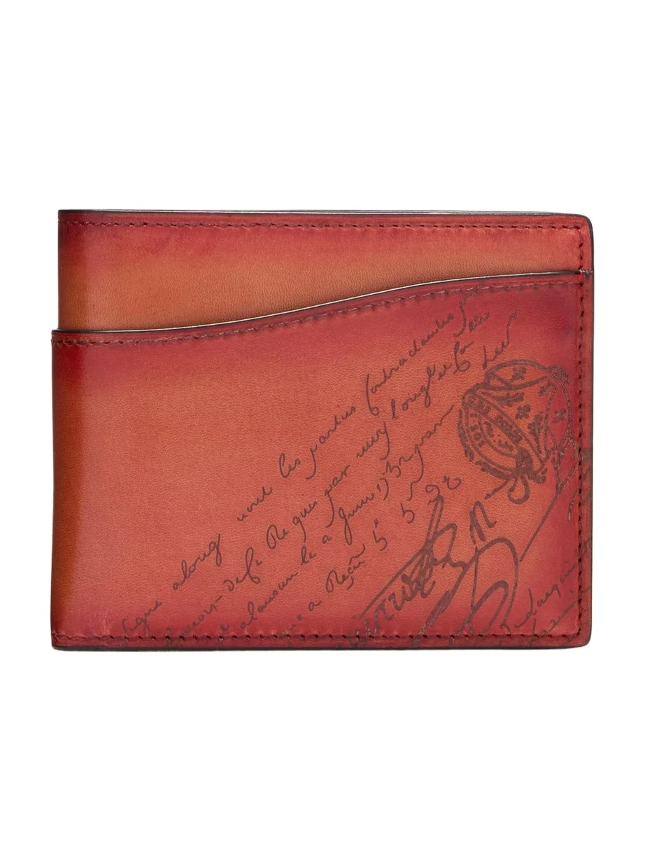 Berluti Men's Makore Slim Scritto Leather Bifold Wallet