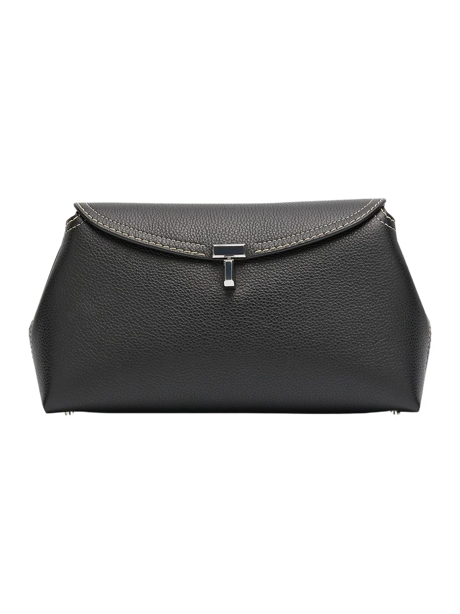 T-Lock Clutch Bag in Pebble Grain Leather T-Lock Clutch Bag in Pebble Grain Leather