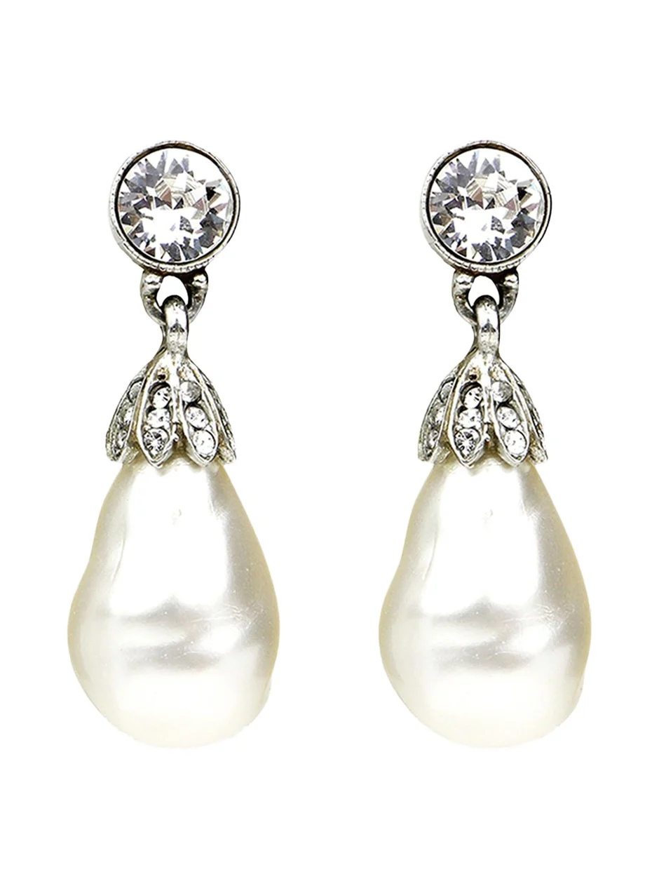 Baroque Glass-Pearl Crystal Drop Earrings Baroque Glass-Pearl Crystal Drop Earrings