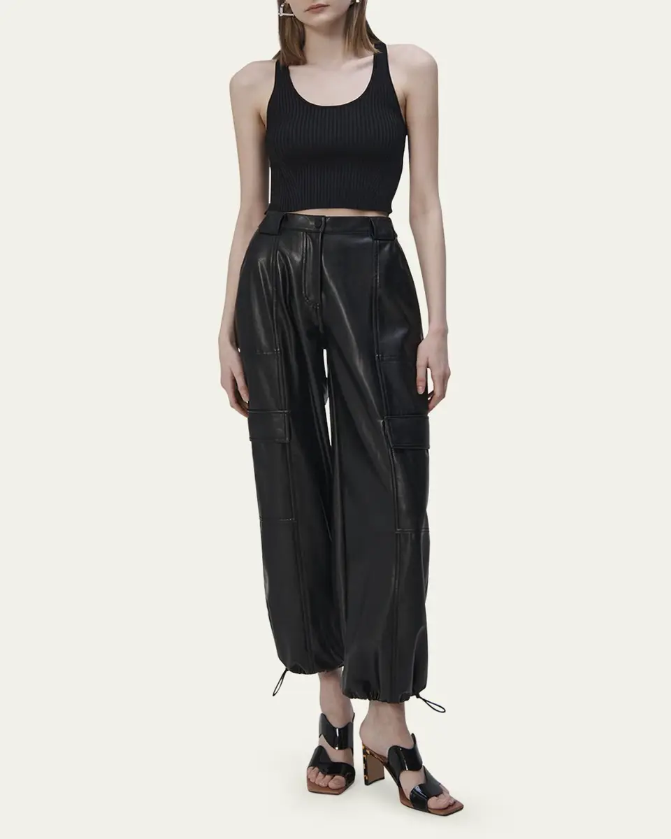 Simkhai Luxe Vegan Leather Cargo Pants | Thumbnail 2 Simkhai Luxe Vegan Leather Cargo Pants | Thumbnail 2