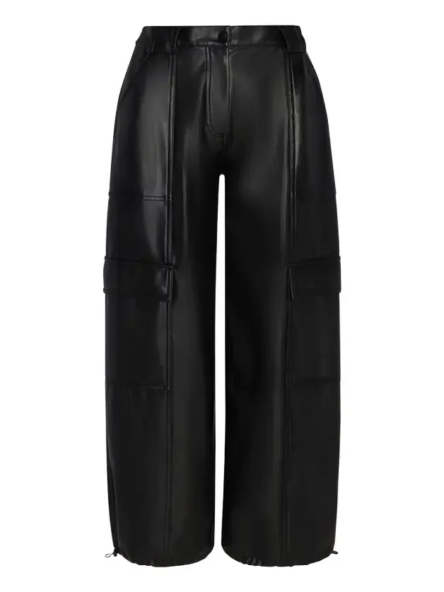 Luxe Vegan Leather Cargo Pants