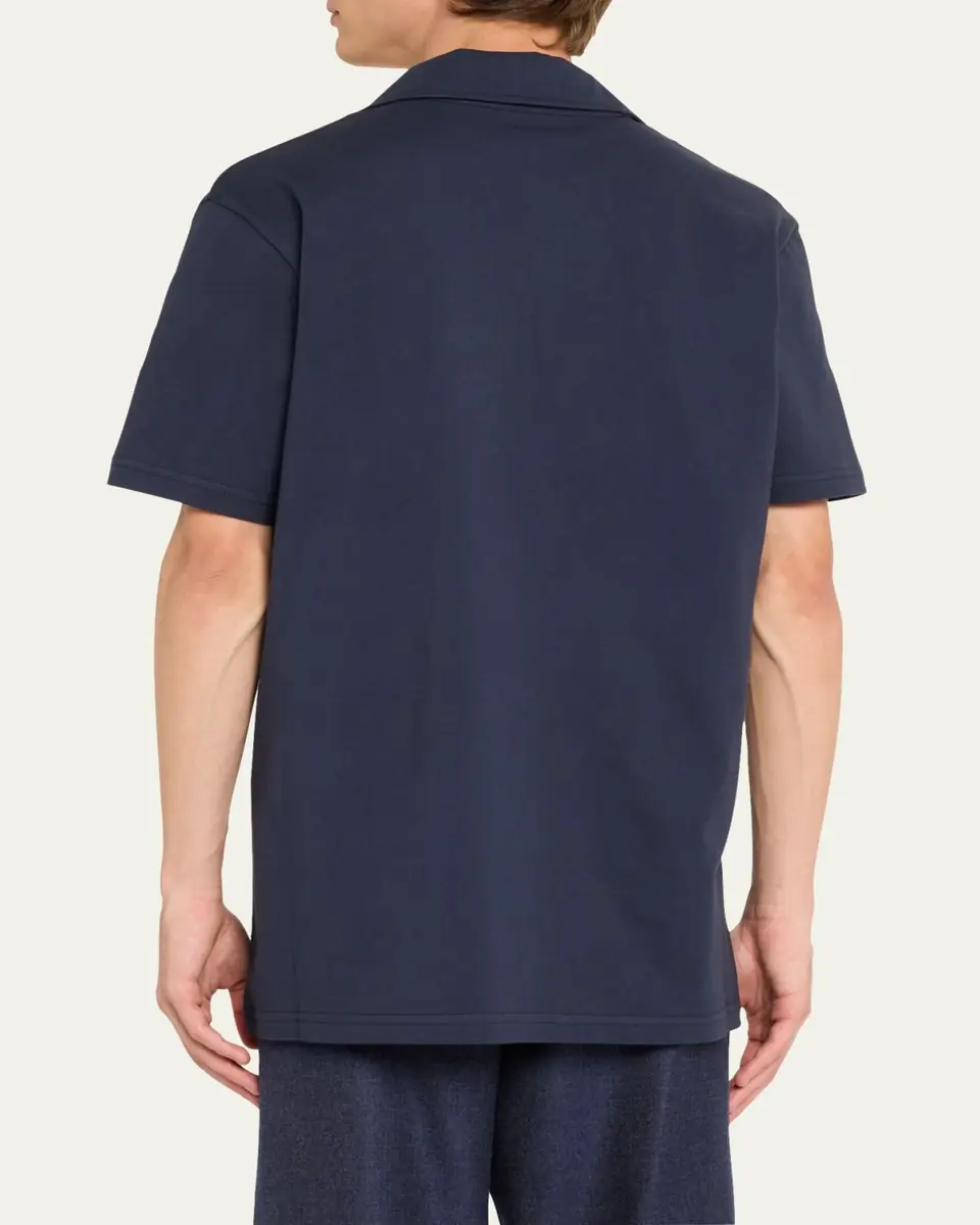 Gabriela Hearst Men's Jaime Cotton Jersey Polo Shirt | Thumbnail 3