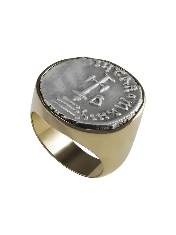 JORGE ADELER Men's 18K Rose Gold Authentic Constans II Coin Ring