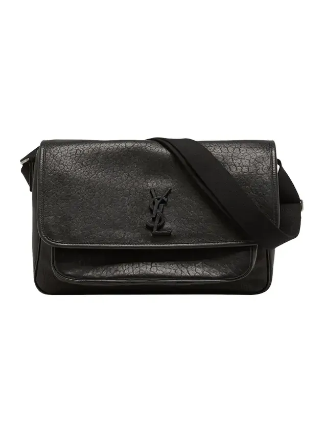Men's Niki YSL Messenger Bag in Grained Leather