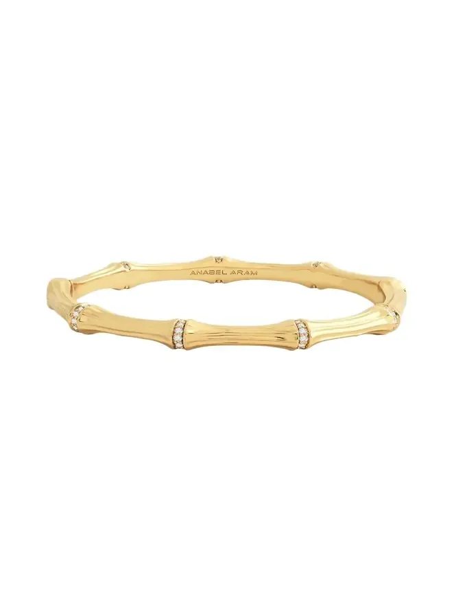 Cubic Zirconia Bamboo Bangle Bracelet