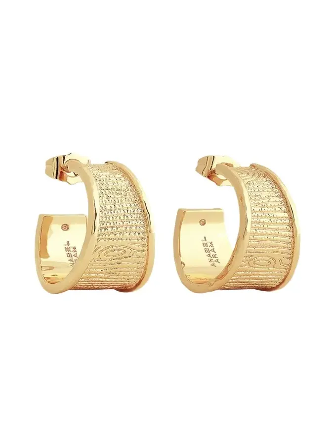 Enchanted Forest Bark Hoop Earrings