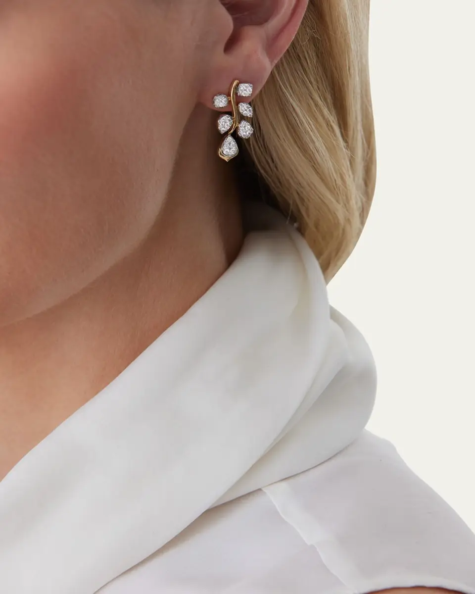 Sara Weinstock 18K Two-Tone Gold Lierre Diamond Reverie Cluster Drop Earrings | Thumbnail 2 Sara Weinstock 18K Two-Tone Gold Lierre Diamond Reverie Cluster Drop Earrings | Thumbnail 2