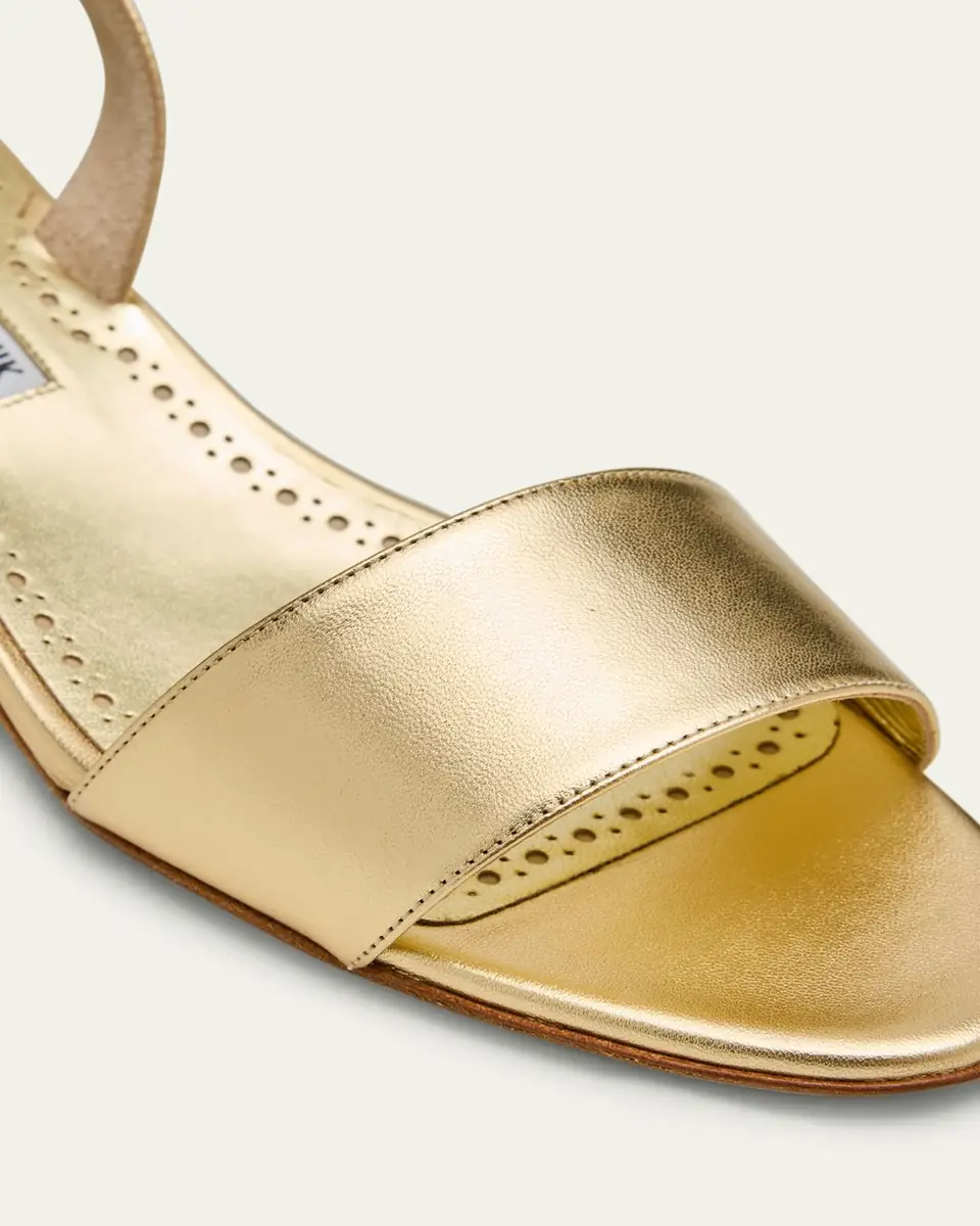 Manolo Blahnik Patopia Metallic Slingback Sandals | Thumbnail 5 Manolo Blahnik Patopia Metallic Slingback Sandals | Thumbnail 5