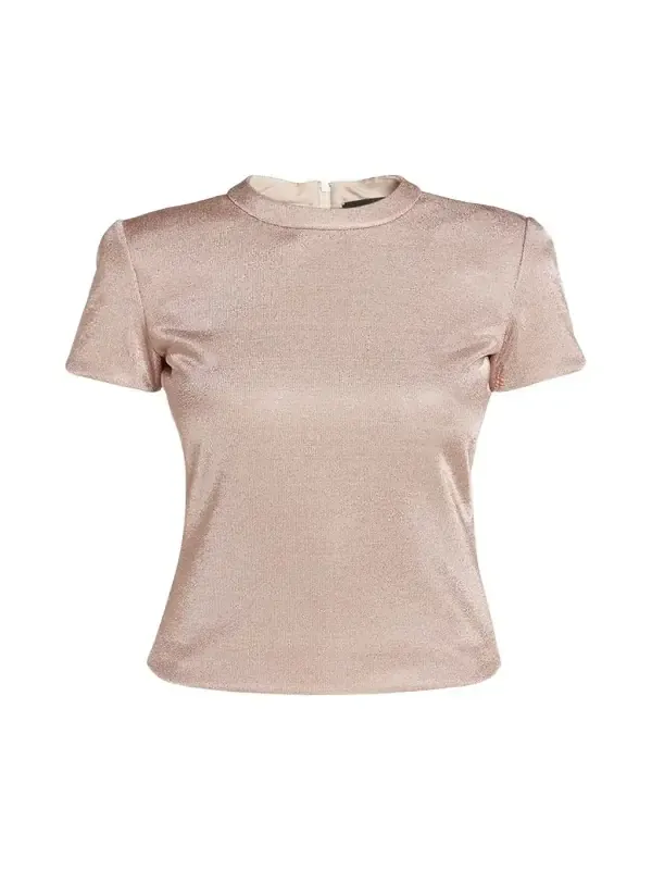 Giorgio Armani Metallic Short-Sleeve Bonded Jersey Tee
