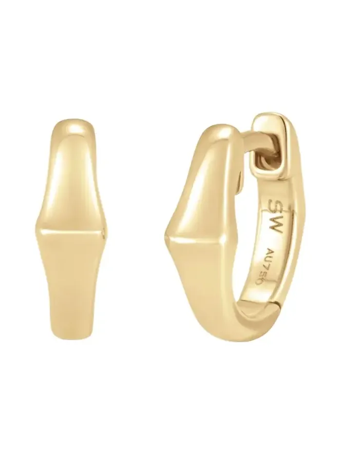 18K Yellow Gold Lucia Huggie Earrings