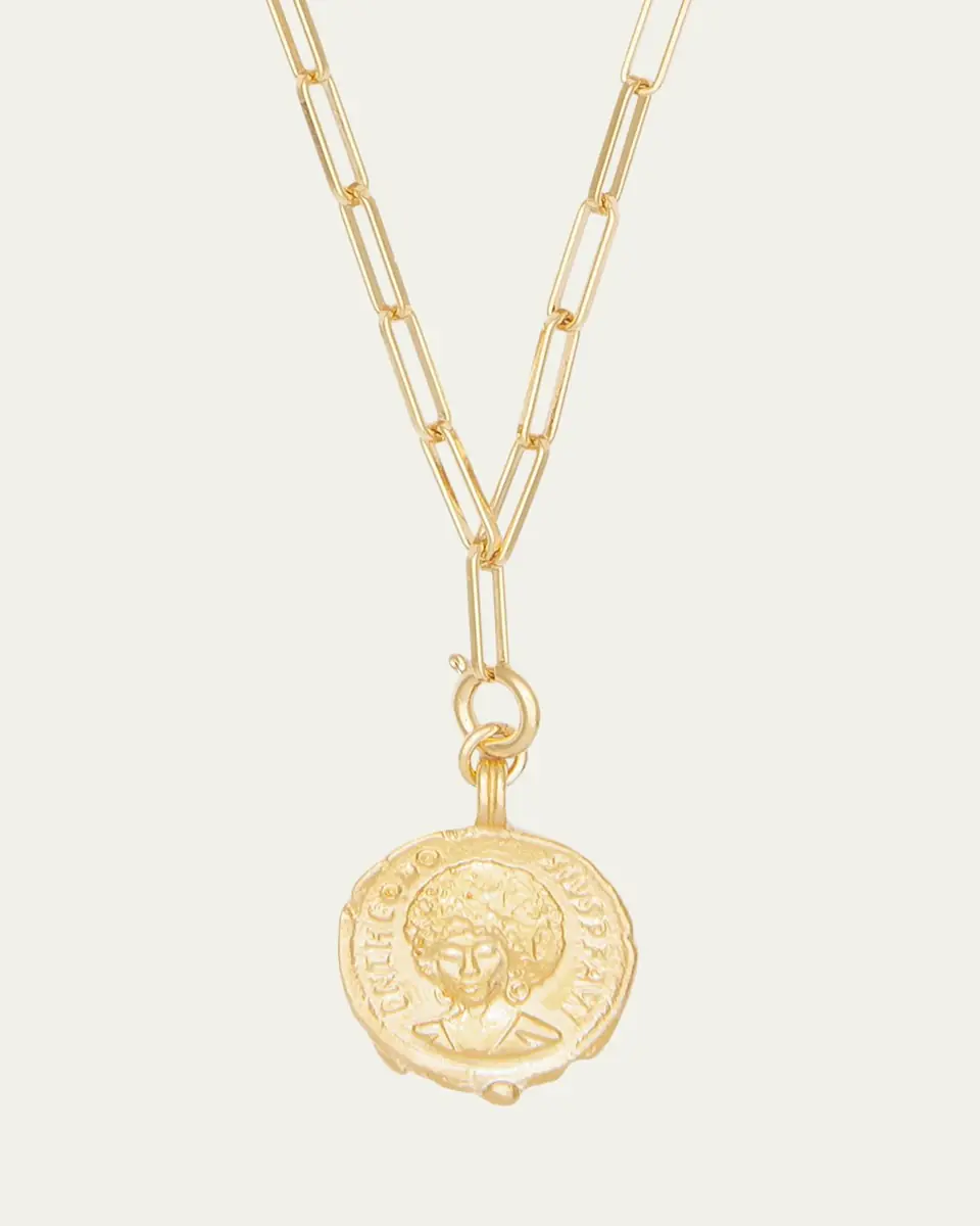 Deux Lions Jewelry 14K Yellow Gold Sophia Charm on Cairo Chain Necklace | Thumbnail 2