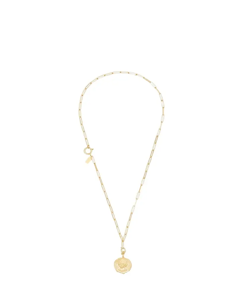 Deux Lions Jewelry 14K Yellow Gold Sophia Charm on Cairo Chain Necklace