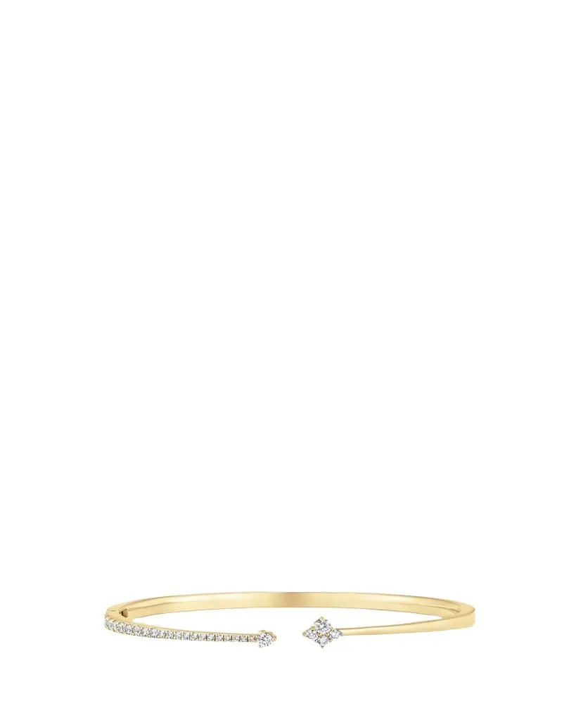 18K Yellow Gold Dujour Diamond And 4-Cluster Open Bangle Bracelet 18K Yellow Gold Dujour Diamond And 4-Cluster Open Bangle Bracelet