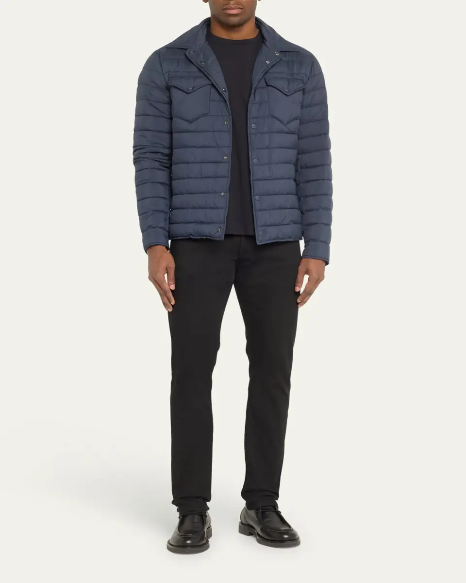 Herno Men's Padded Nylon Snap-Front Overshirt | Thumbnail 2 Herno Men's Padded Nylon Snap-Front Overshirt | Thumbnail 2