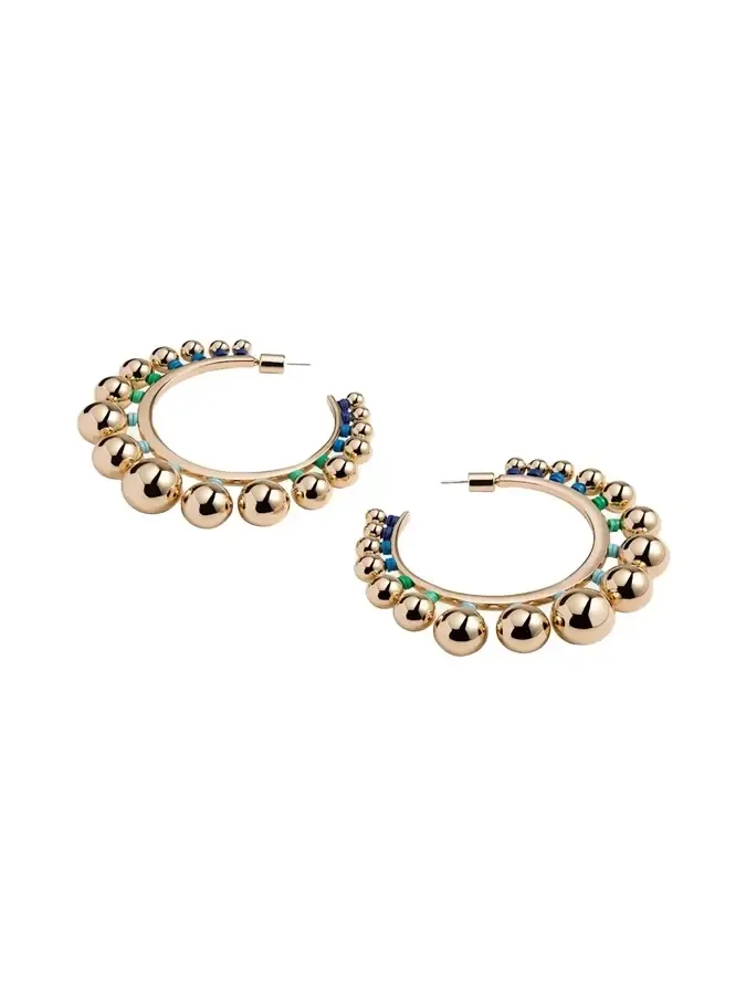 Graduated Ball Hoop Earrings Graduated Ball Hoop Earrings