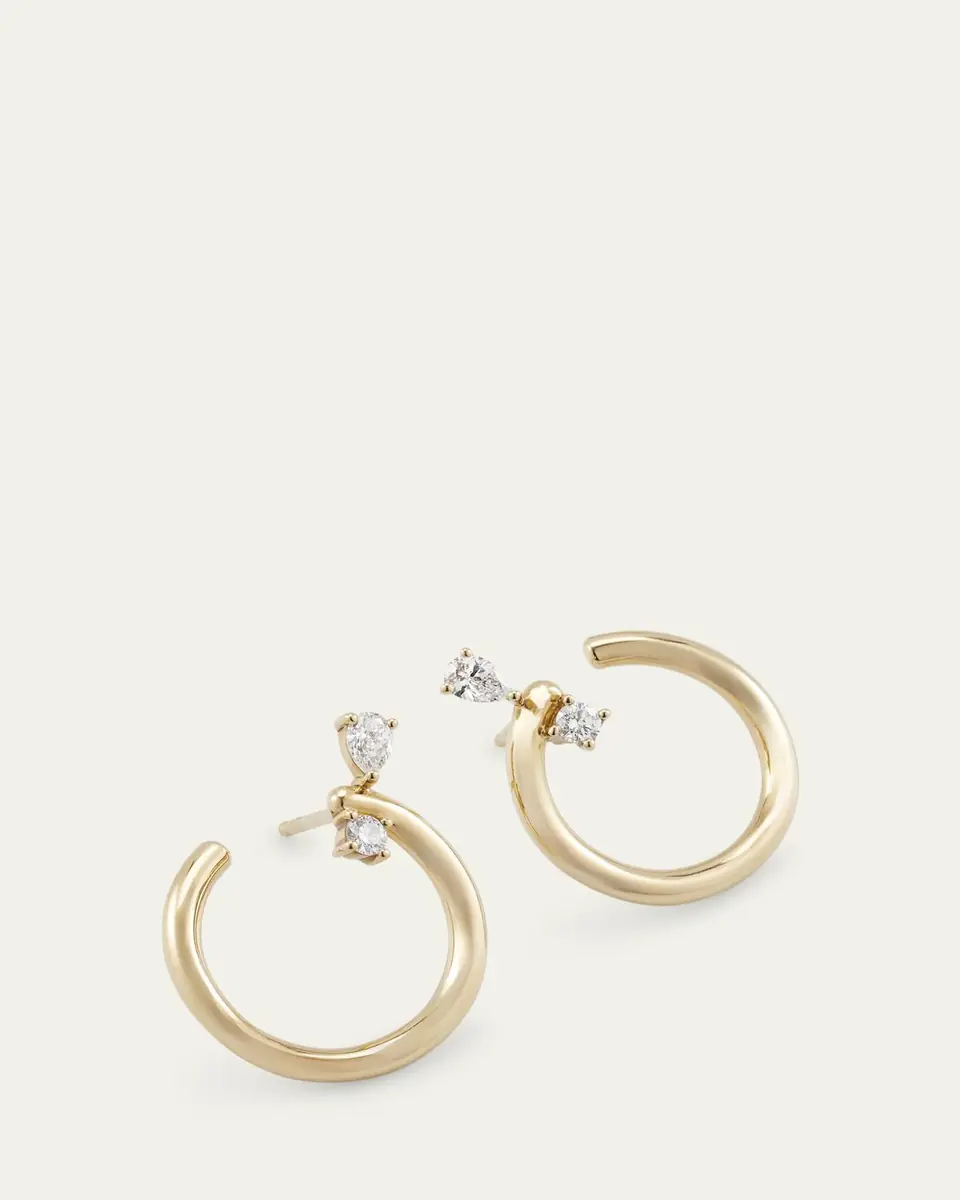 MONICA RICH KOSANN 18k Gold Medium Galaxy Wrap Hoop Earrings | Thumbnail 3 MONICA RICH KOSANN 18k Gold Medium Galaxy Wrap Hoop Earrings | Thumbnail 3