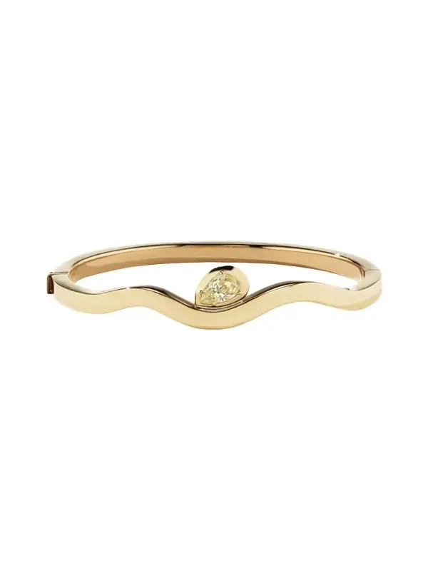 Pear Diamond Hinged Bangle Bracelet