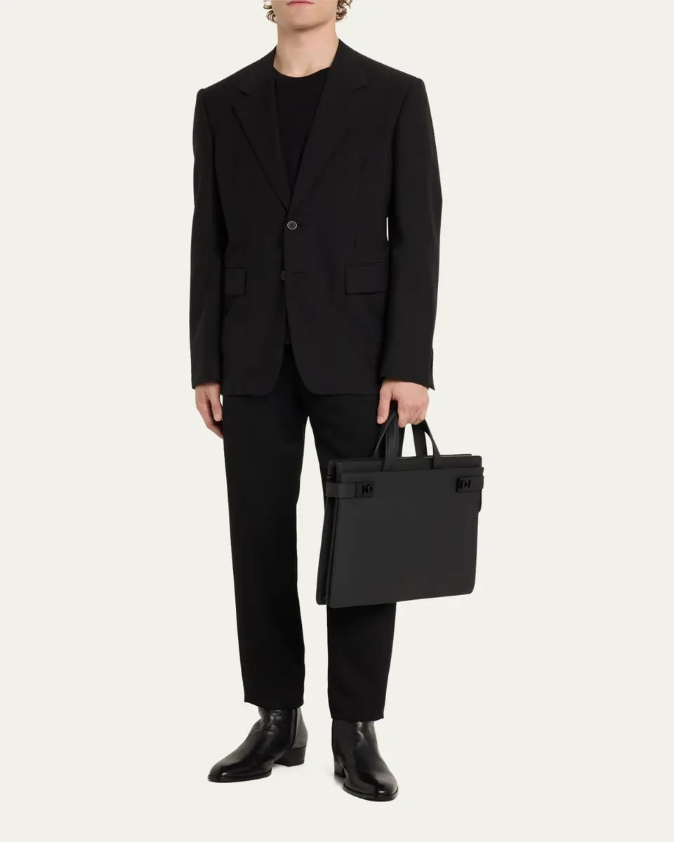 Ferragamo Men's Medium Leather Briefcase | Thumbnail 3