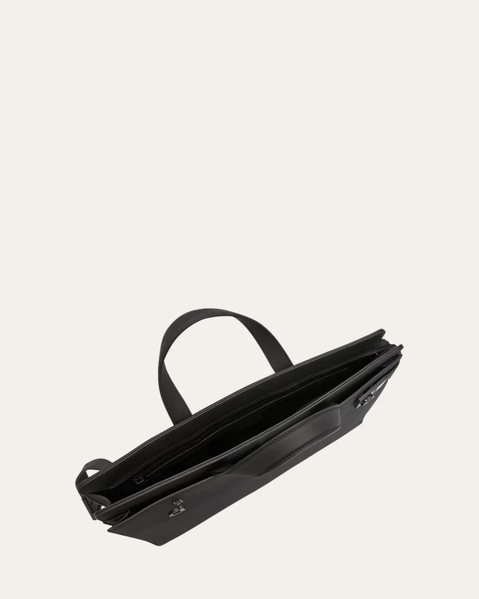 Ferragamo Men's Medium Leather Briefcase | Thumbnail 4