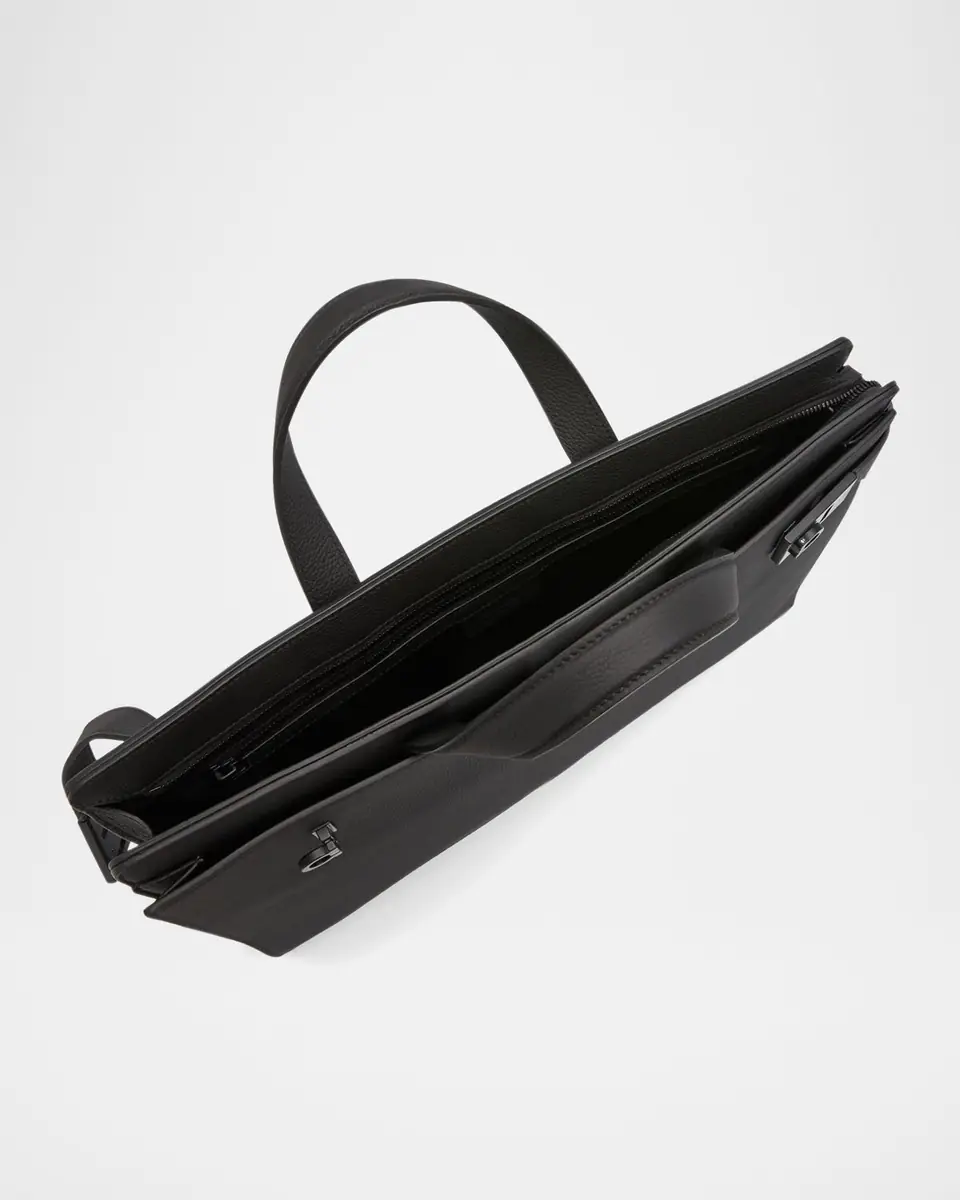 Ferragamo Men's Medium Leather Briefcase | Thumbnail 7