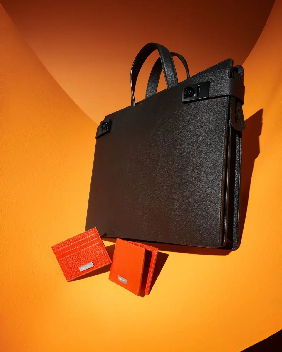 Ferragamo Men's Medium Leather Briefcase | Thumbnail 9