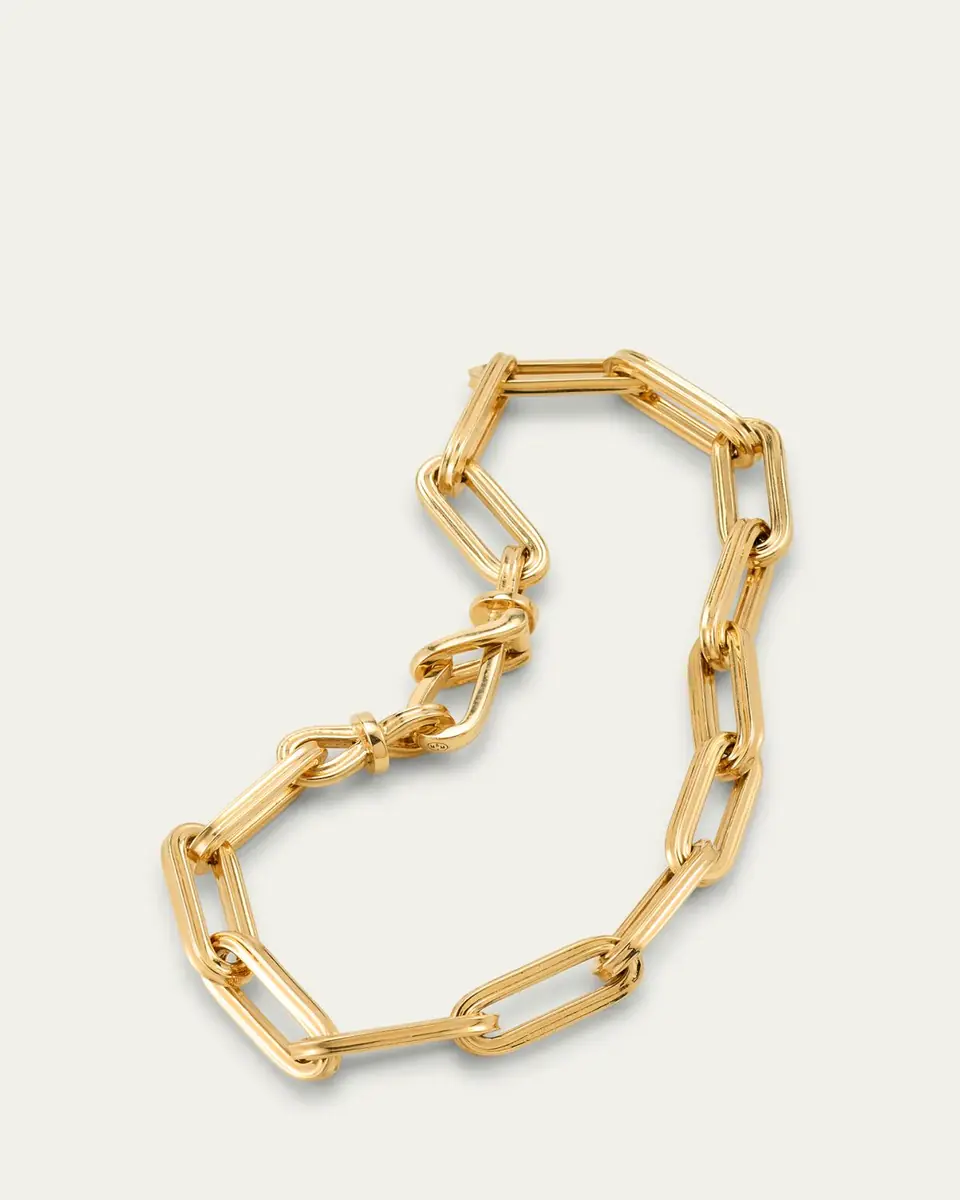 Mellerio 18K Yellow Gold Medium Rectangular Link Chain Bracelet | Thumbnail 3