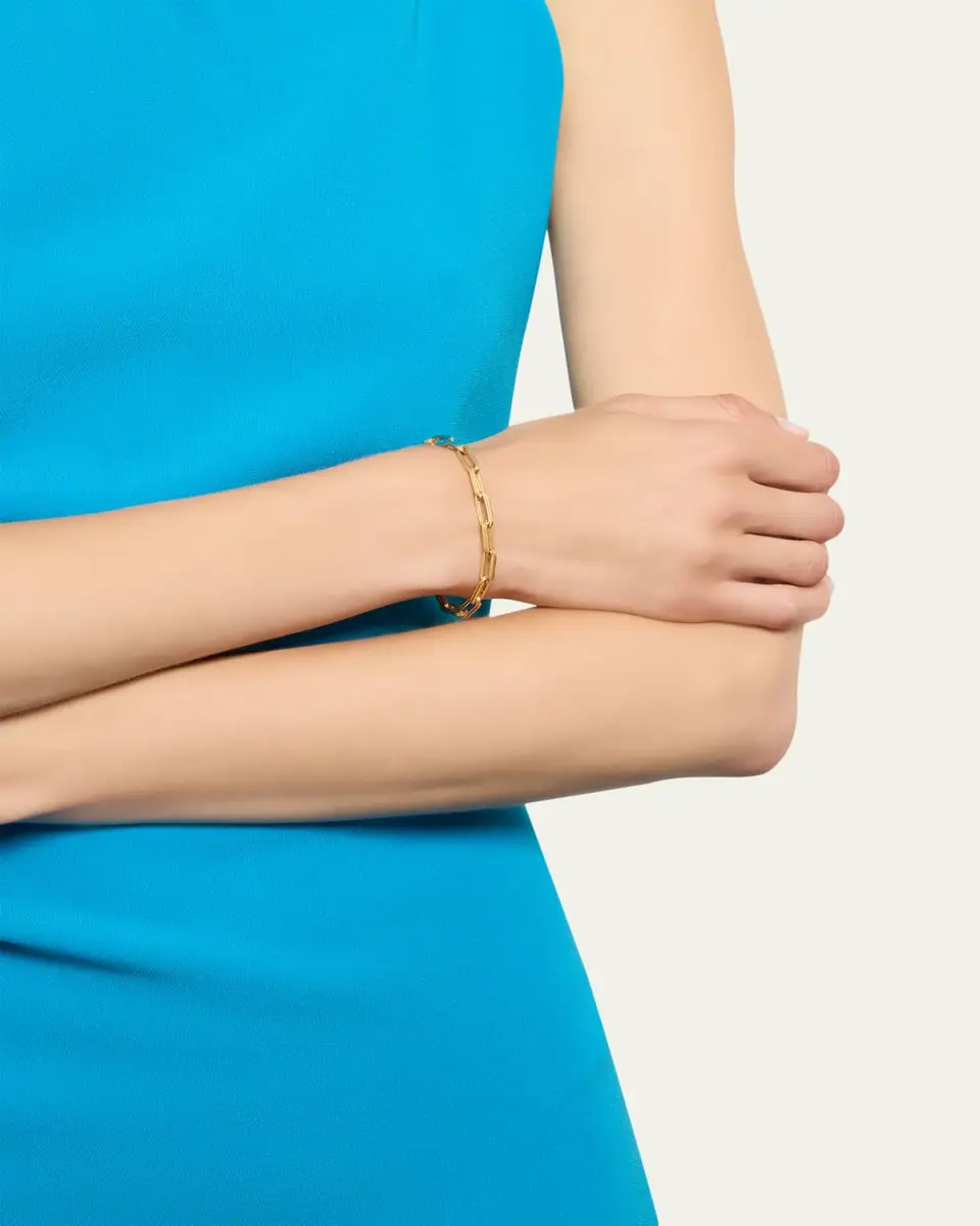 Mellerio 18K Yellow Gold Medium Rectangular Link Chain Bracelet | Thumbnail 4