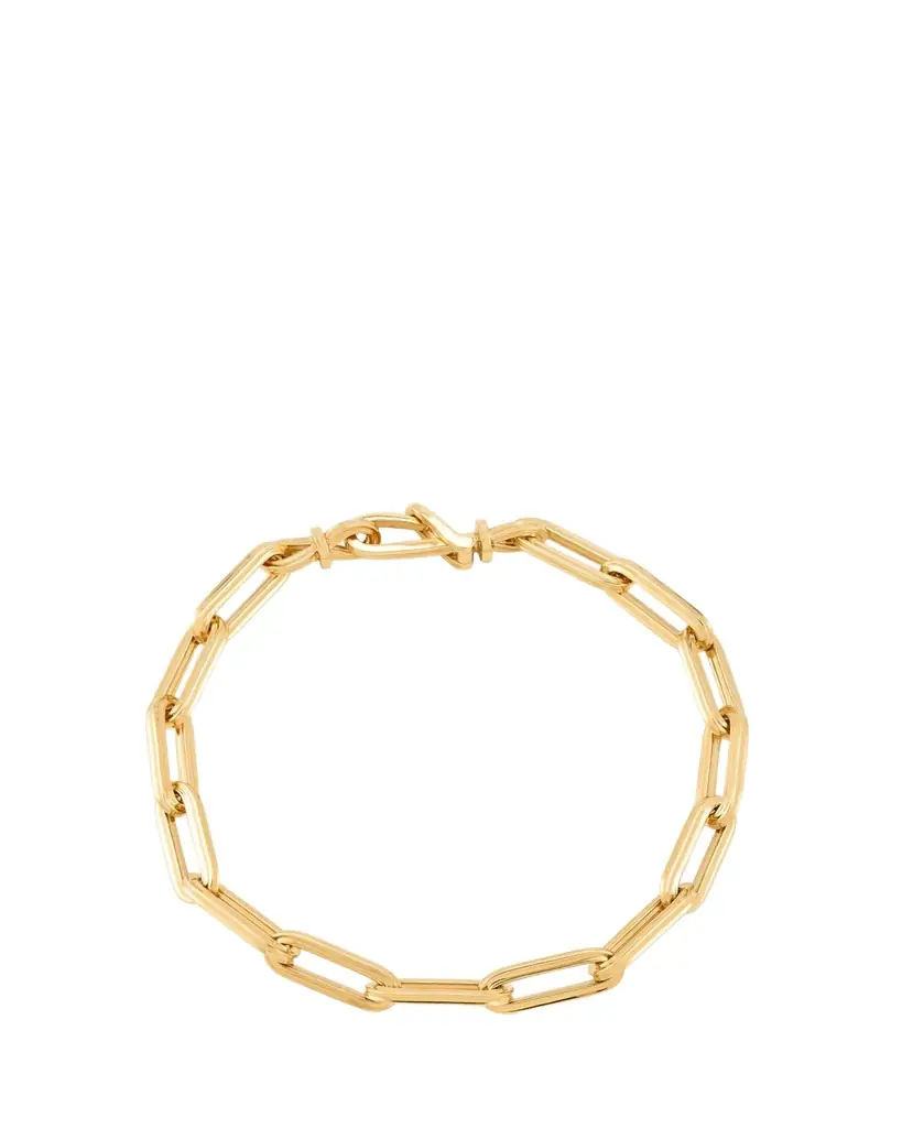 18K Yellow Gold Medium Rectangular Link Chain Bracelet 18K Yellow Gold Medium Rectangular Link Chain Bracelet