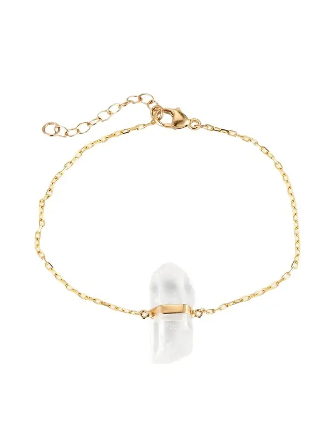 Crystal Quartz Gold Chain Bracelet Crystal Quartz Gold Chain Bracelet