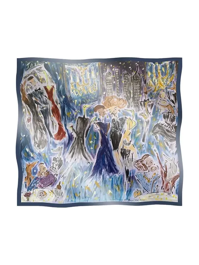 MONICA RICH KOSANN Violet Nights Silk Square Scarf