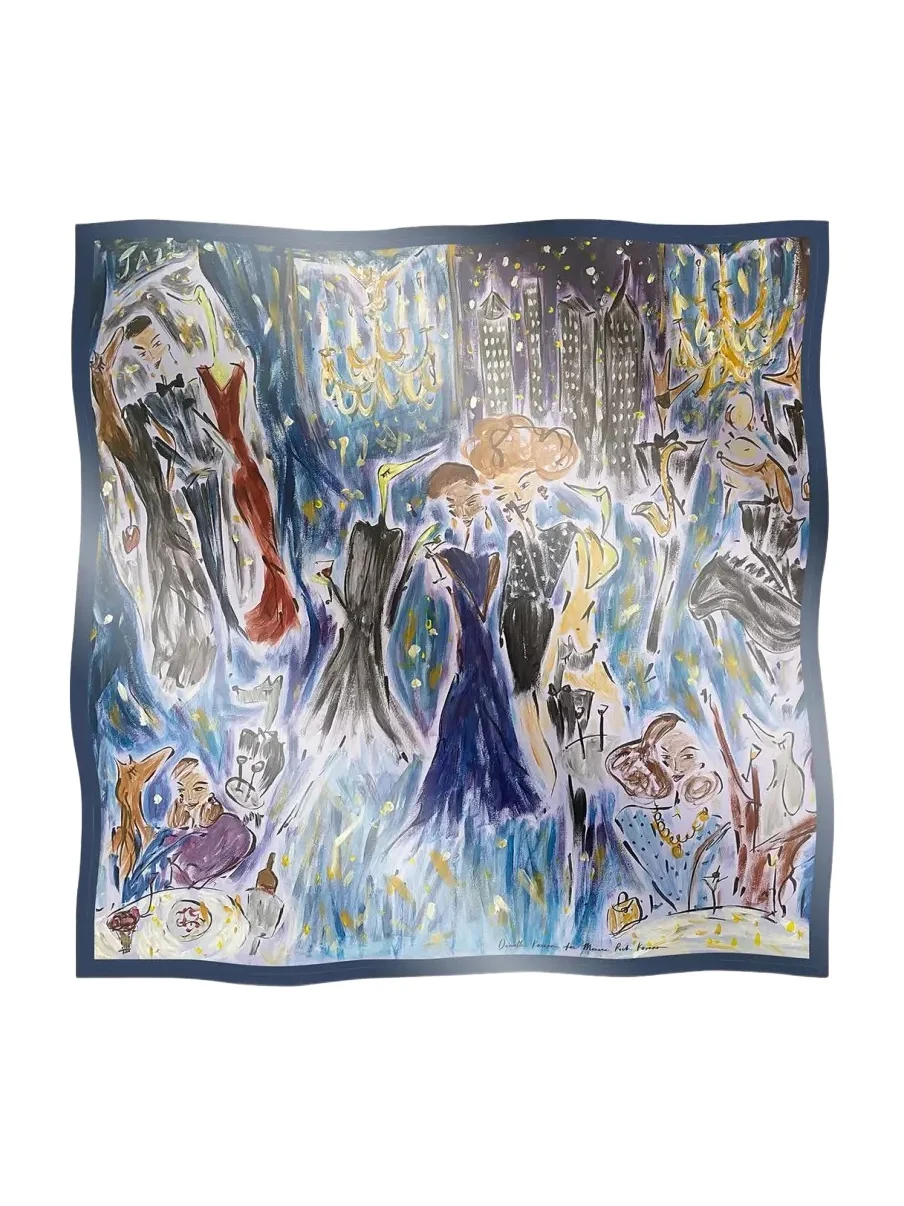 Violet Nights Silk Square Scarf Violet Nights Silk Square Scarf
